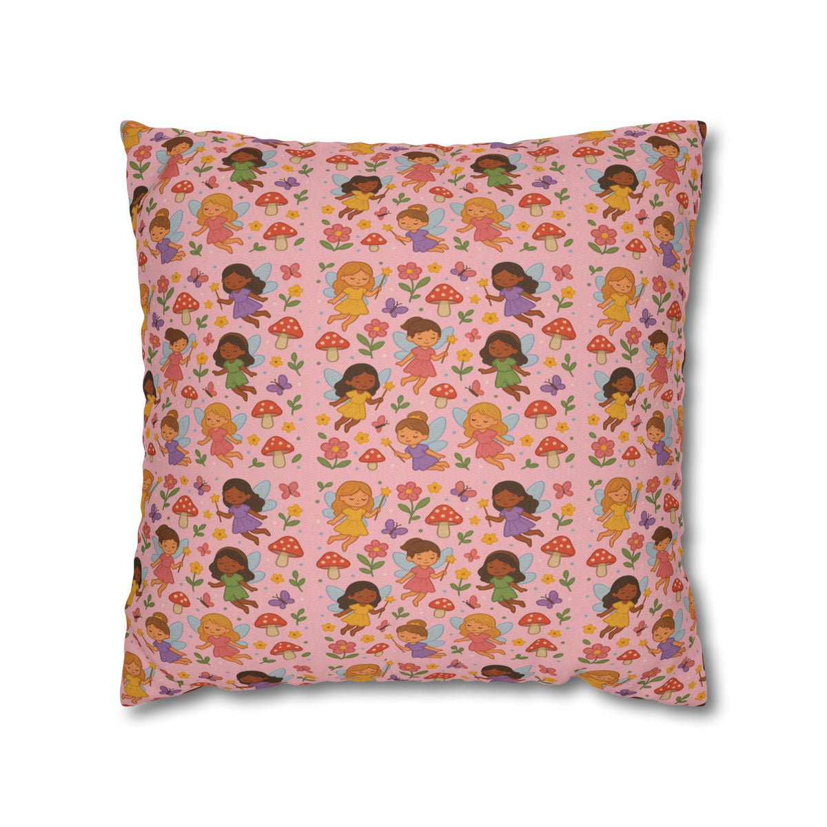 Flower Girls Square Pillowcase, Floral Pillow Cover, Bedroom Decor, Home Accent, Flower Pattern Bedding