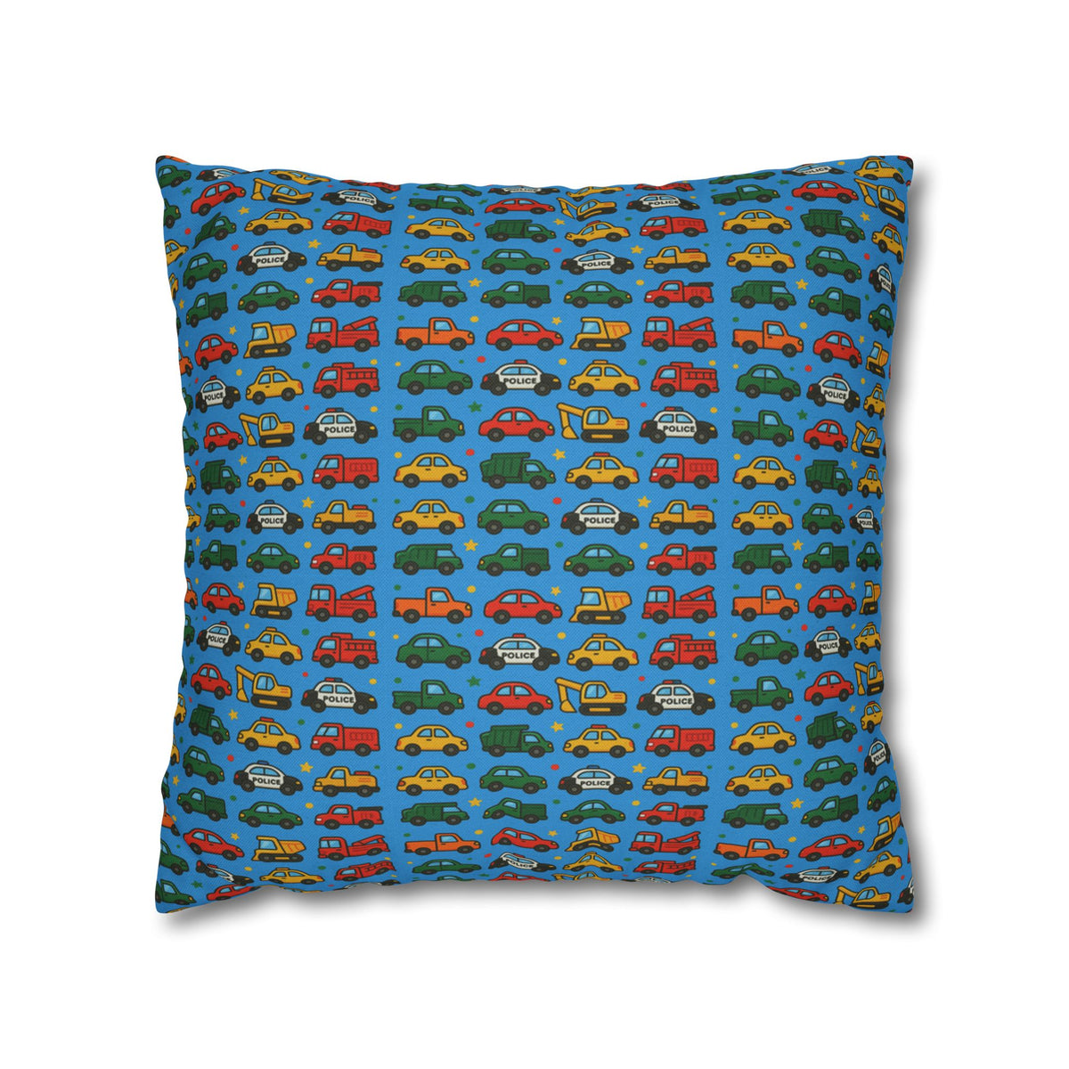 Retro Toy Car Pattern Pillowcase | Colorful Kids Room Throw Pillow