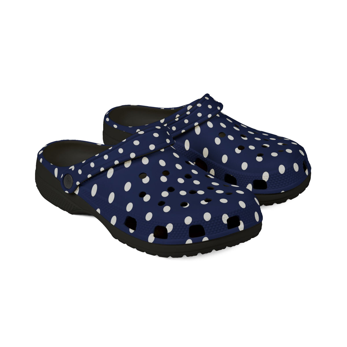 Navy & White Polka Dot EVA Foam Clogs