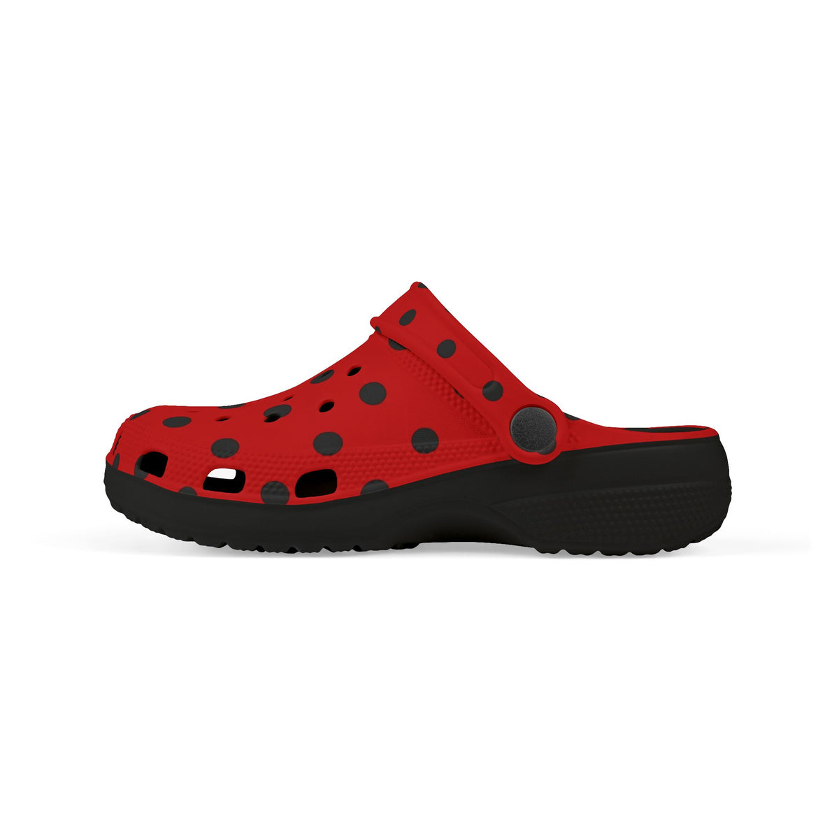 Kids Red & Black Polka Dot EVA Foam Clogs