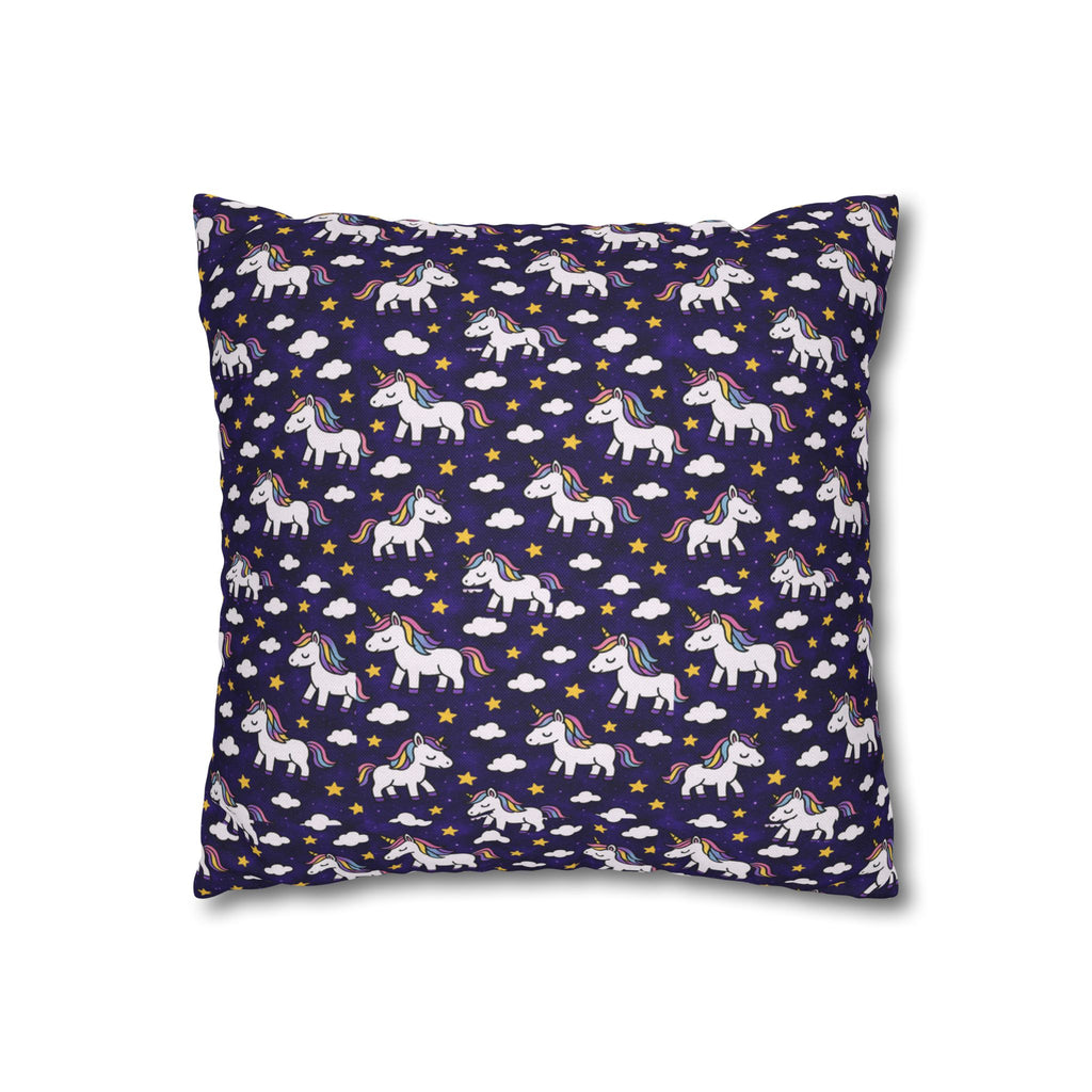 Unicorn Pattern Pillowcase | Square Polyester Throw Pillow Cover