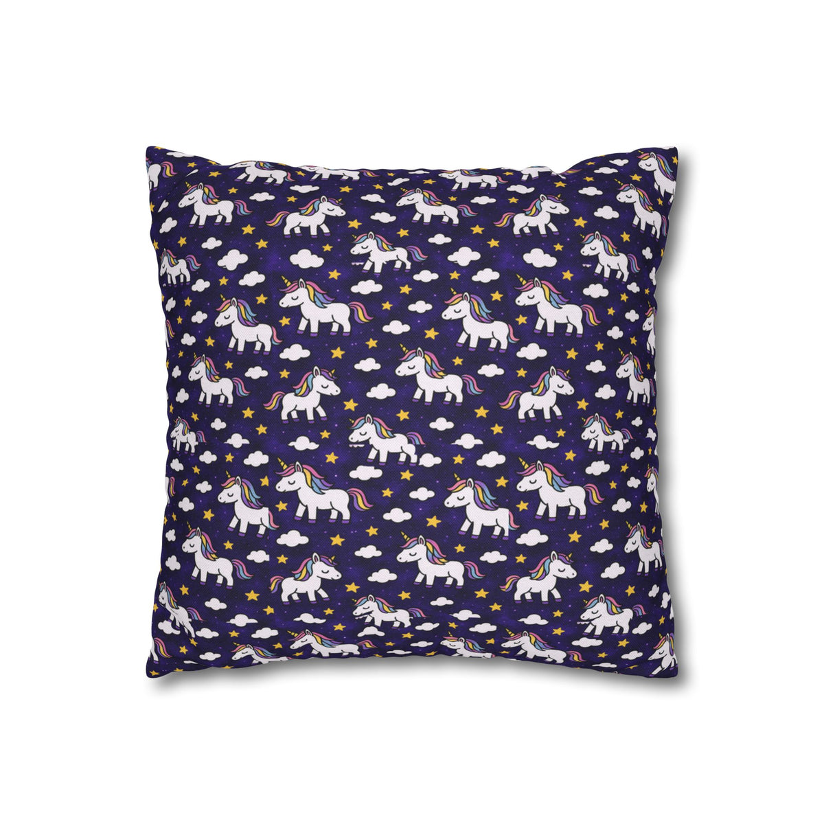 Unicorn Pattern Pillowcase | Square Polyester Throw Pillow Cover