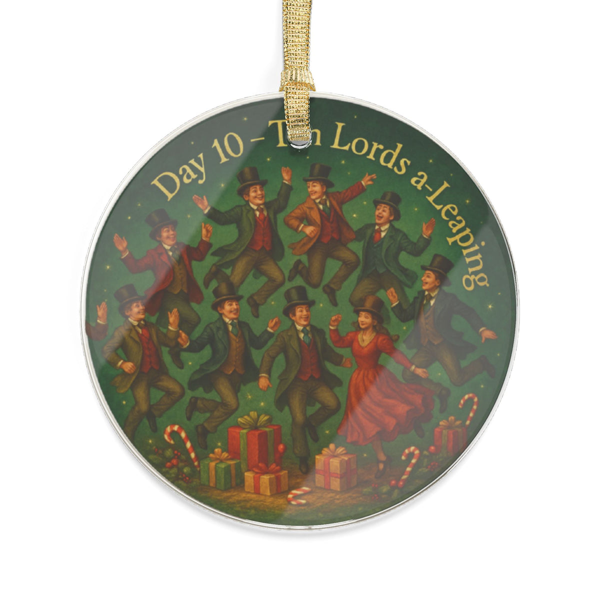 Ten Lords a-Leaping Ornament | Acrylic Christmas Tree Decoration | 12 Days of Christmas Ornament  Holiday Keepsake Gift & Festive Home Décor
