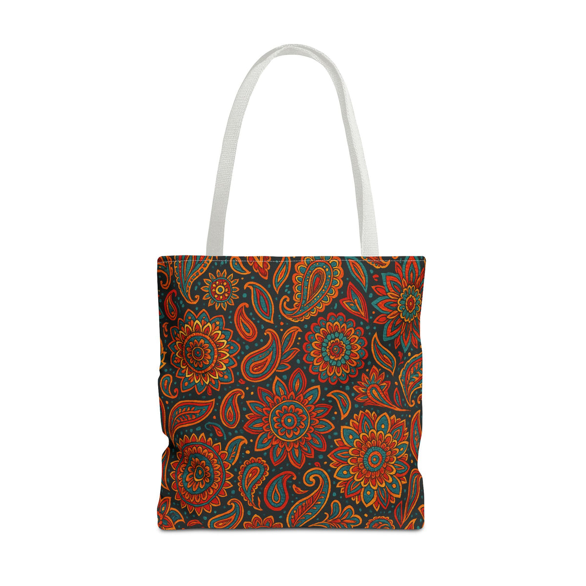 Boho Paisley Floral Pattern Tote Bag | Autumn Mandala All-Over Print