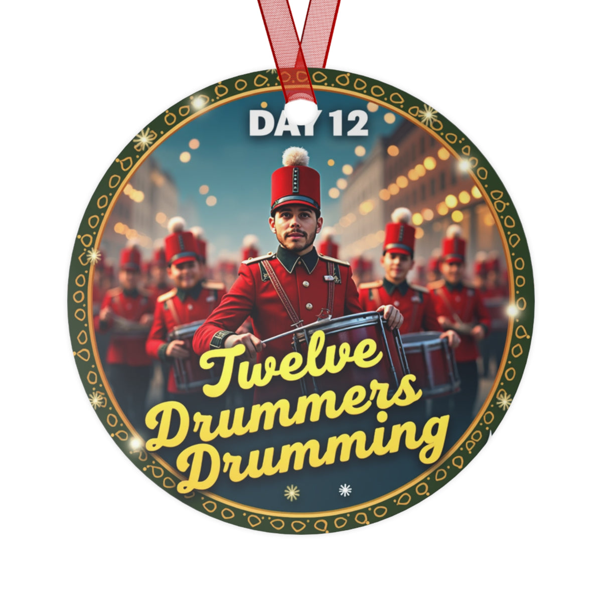Festive Metal Ornament - Twelve Drummers Drumming - Holiday Decor, Christmas Gift, Tree Decoration, Unique Keepsake, Personalized Touch