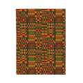 Kente Pattern Velveteen Plush Blanket | African Inspired Geometric Throw