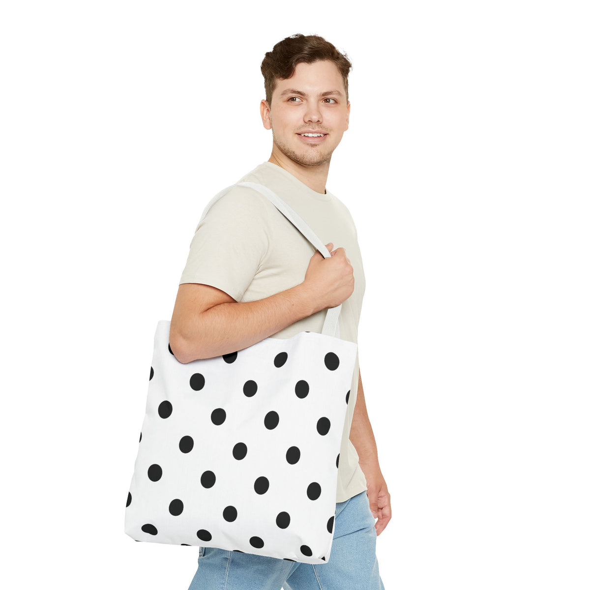 Black Polka Dot Tote Bag | All-Over Print