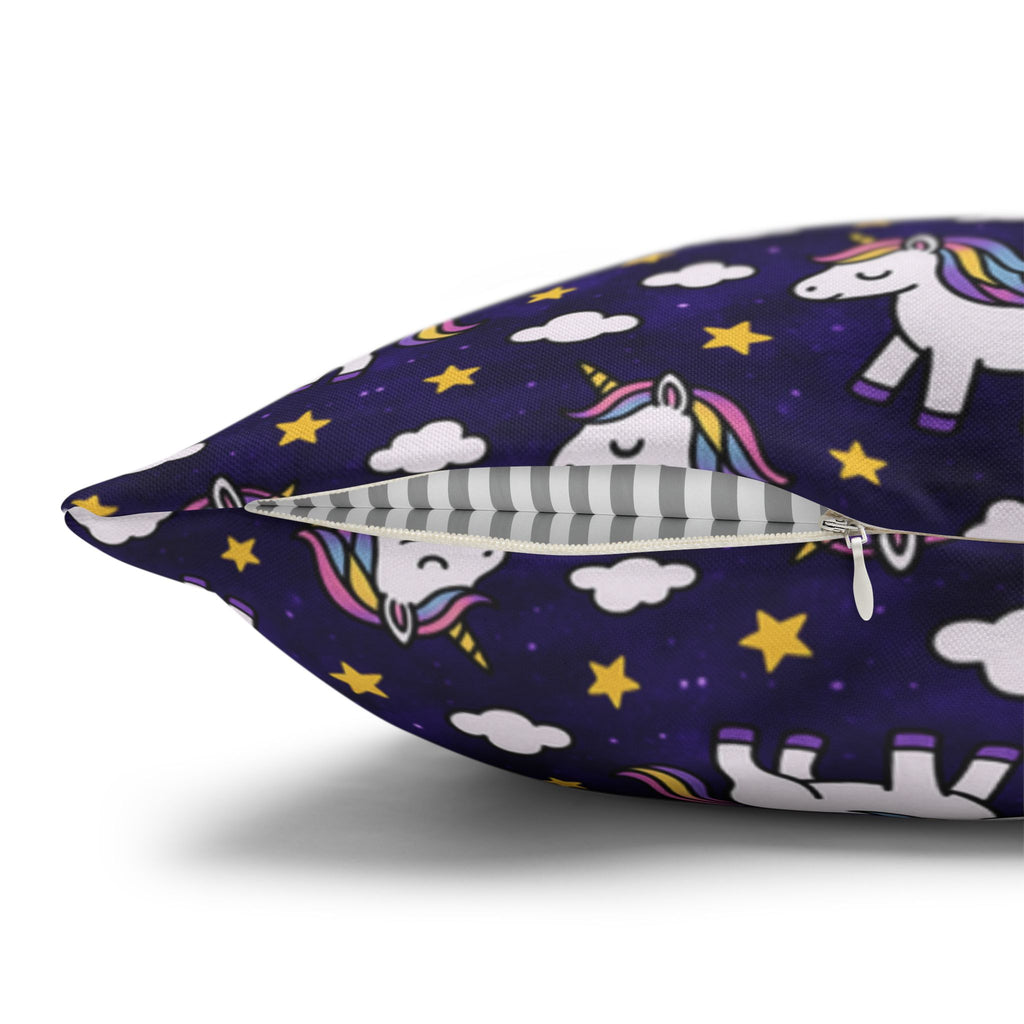 Unicorn Pattern Pillowcase | Square Polyester Throw Pillow Cover