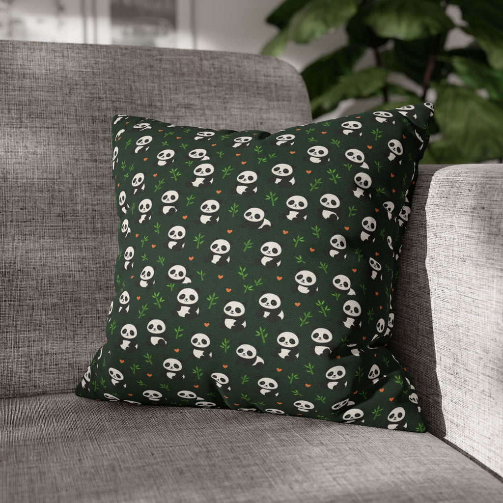 Panda Pattern Pillowcase, Decorative Pillow Cover, Animal Print Cushion Case, Cute Home Decor Accent, Gift for Panda Lovers