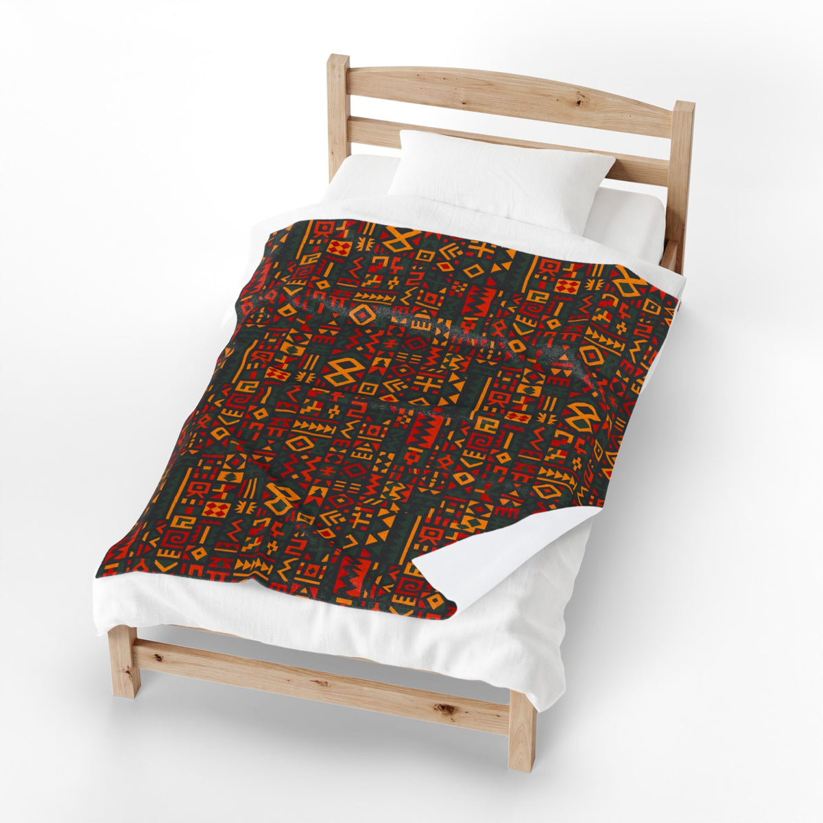 African Tribal Geometric Pattern Velveteen Plush Blanket