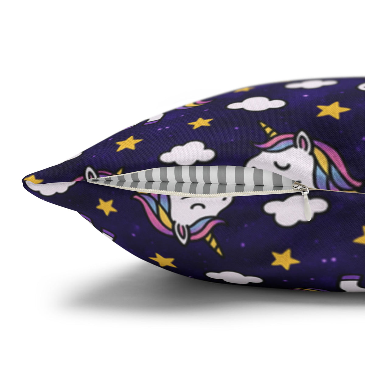 Unicorn Pattern Pillowcase | Square Polyester Throw Pillow Cover
