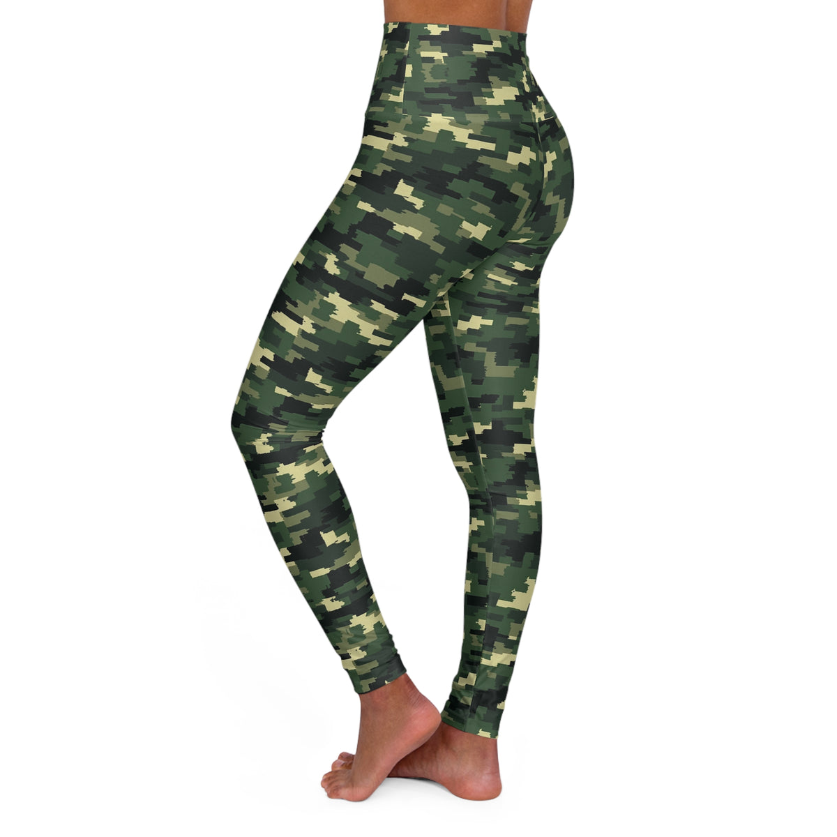 Green Camo Leggings High Waisted Yoga Leggings | Camouflage Activewear