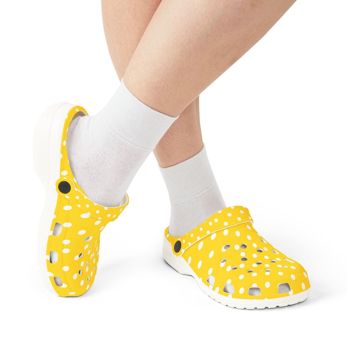 Yellow Polka Dot EVA Foam Clogs