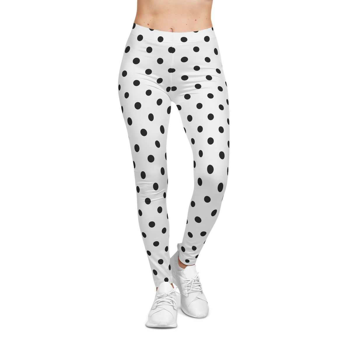 Black Polka Dot Leggings | All-Over Print