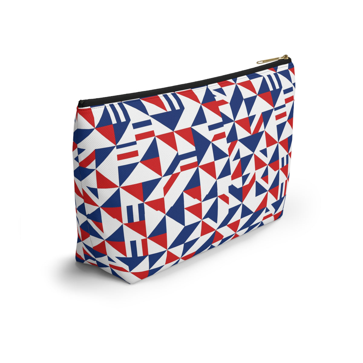 Red White Blue Geometric Pattern Accessory Pouch