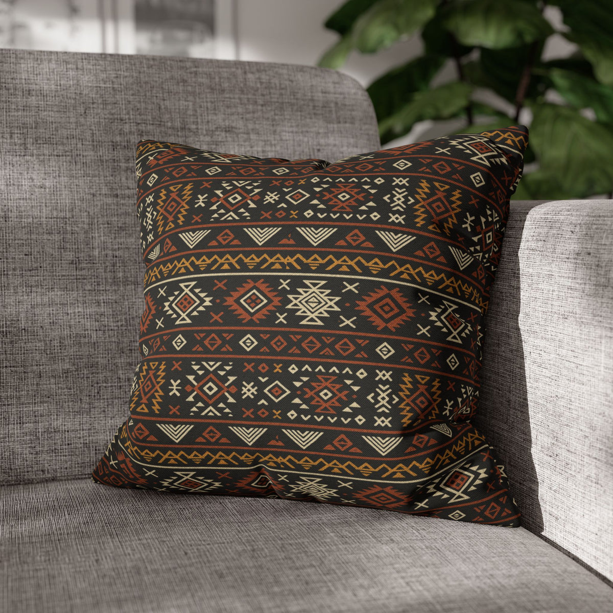 Southwestern Geometric Pattern Pillowcase | Aztec Stripe Boho Home Decor