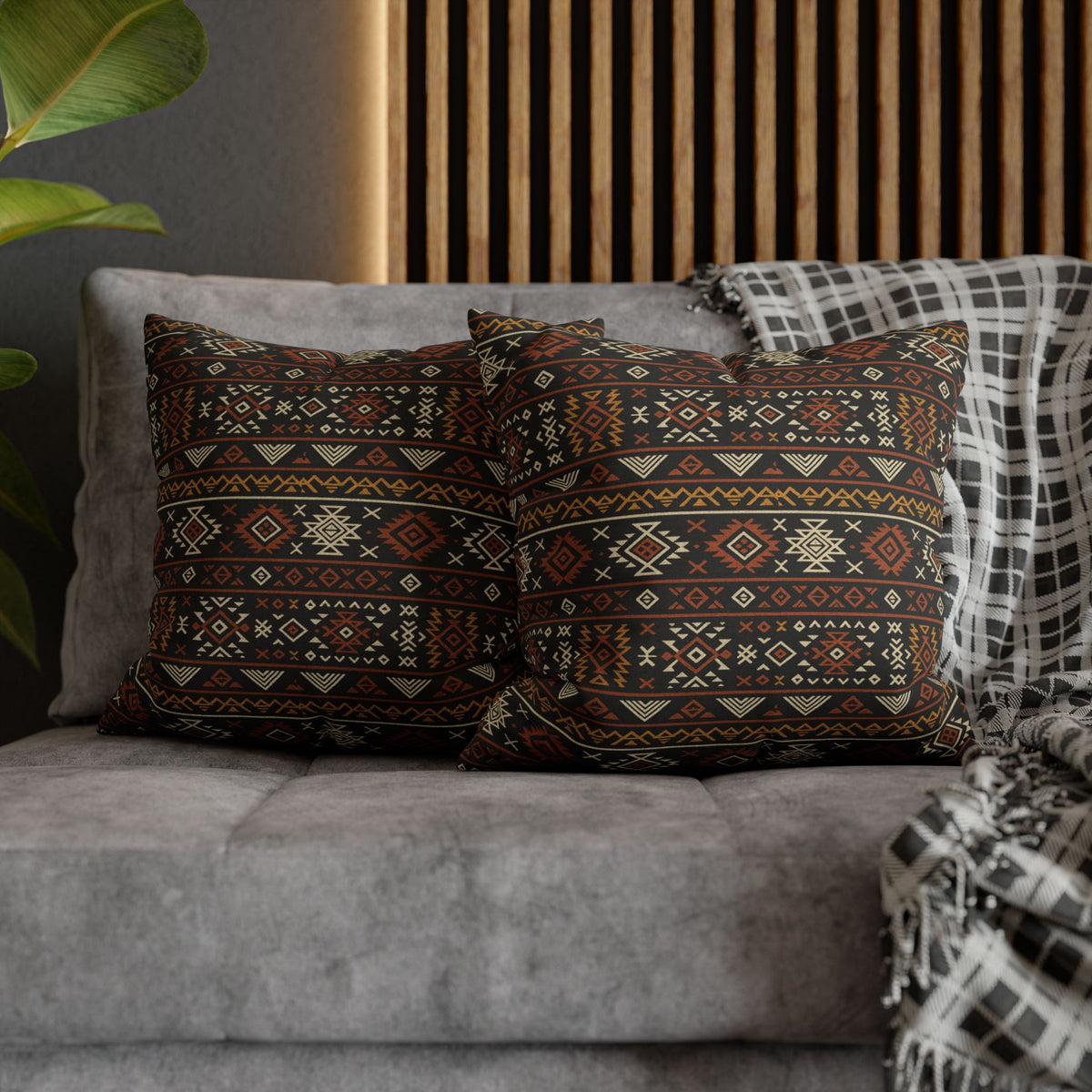 Southwestern Geometric Pattern Pillowcase | Aztec Stripe Boho Home Decor