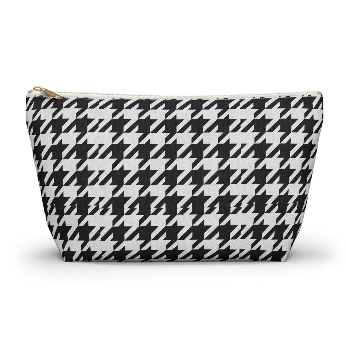 Black and White Houndstooth Accessory Pouch