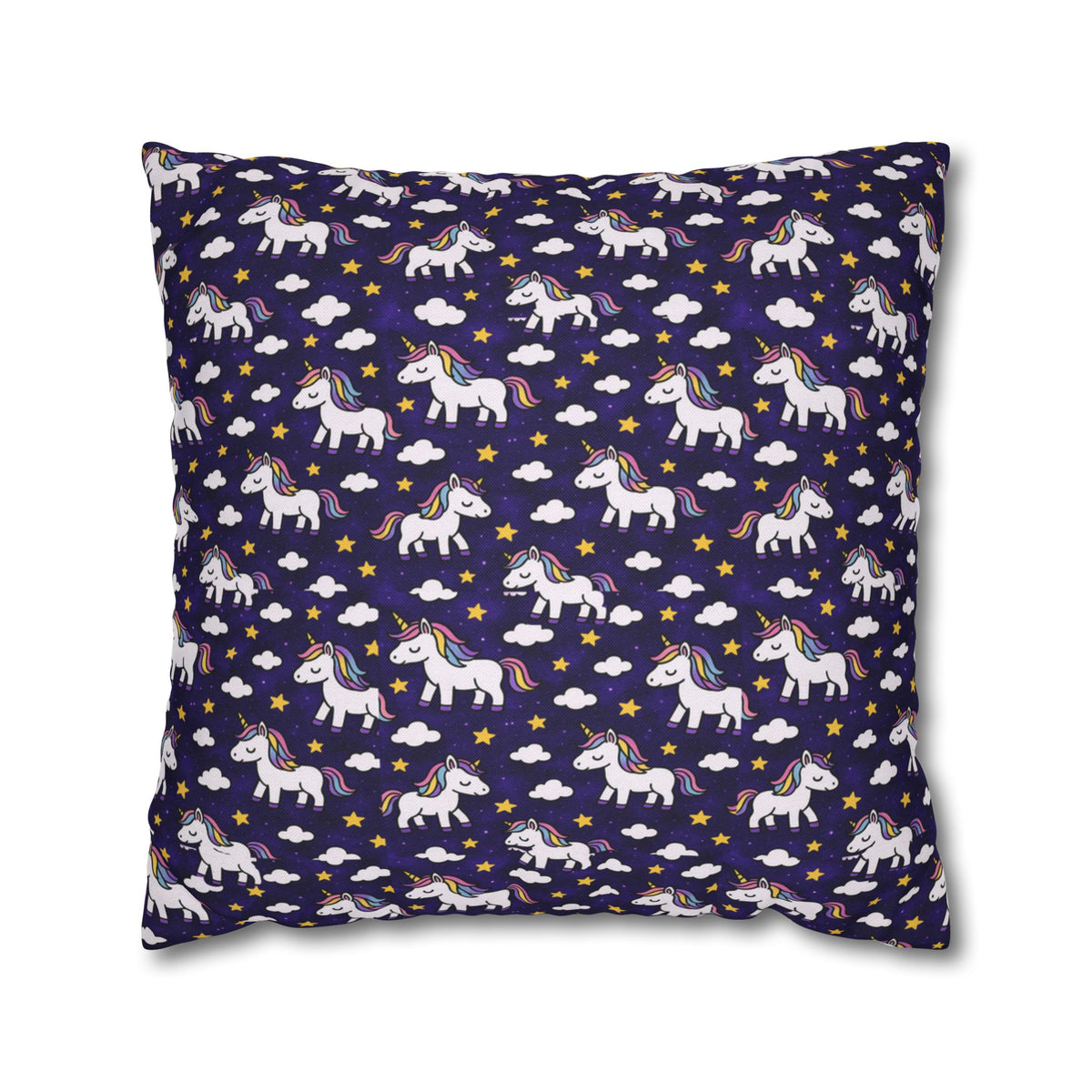 Unicorn Pattern Pillowcase | Square Polyester Throw Pillow Cover