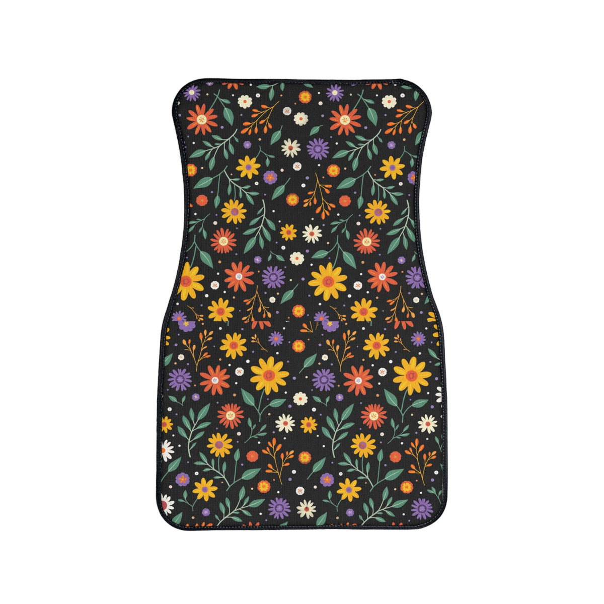 Floral Car Floor Mat, Colorful Auto Accessory for Floral Lovers, Flower Design, Stylish Car Decor, Perfect for Gifting