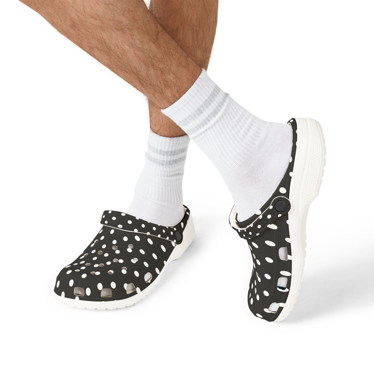 Black & White Polka Dot EVA Foam Clogs