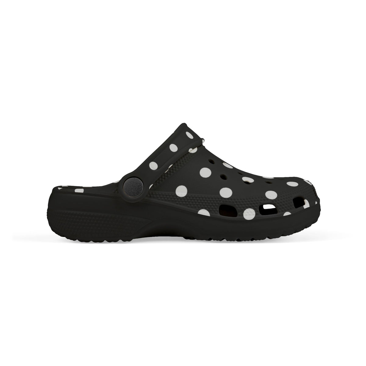 Kids Polka Dot EVA Foam Clogs – Black & White Comfort Slip-Ons