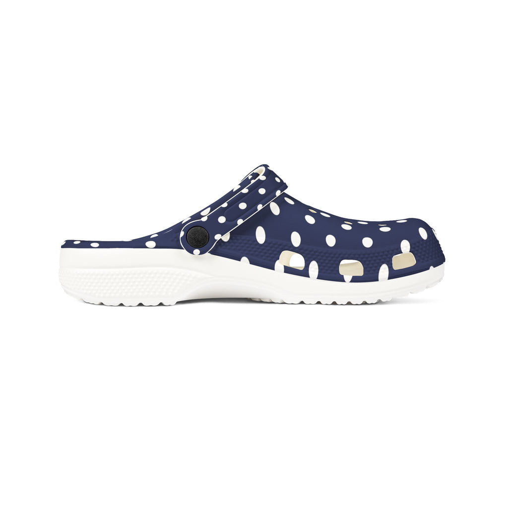 Navy & White Polka Dot EVA Foam Clogs