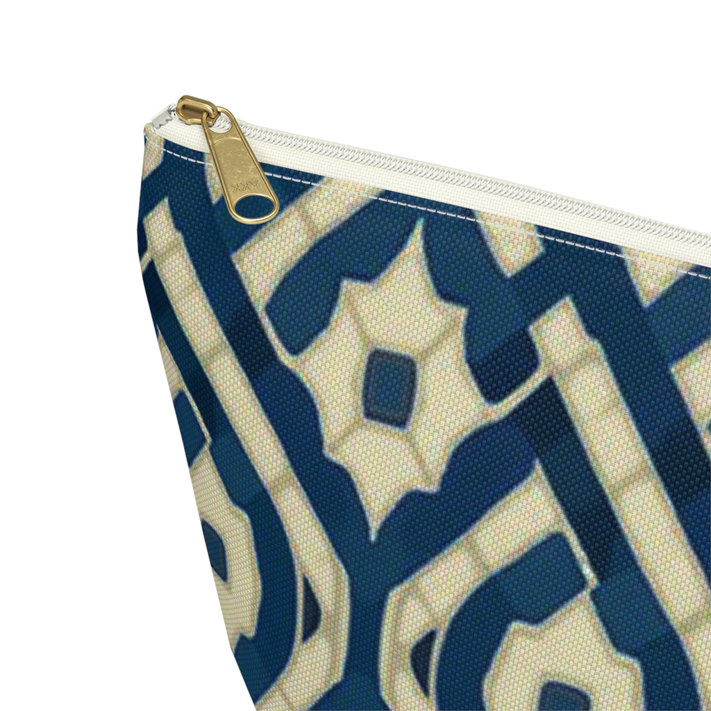 Patina Blue Geometric Accessory Pouch