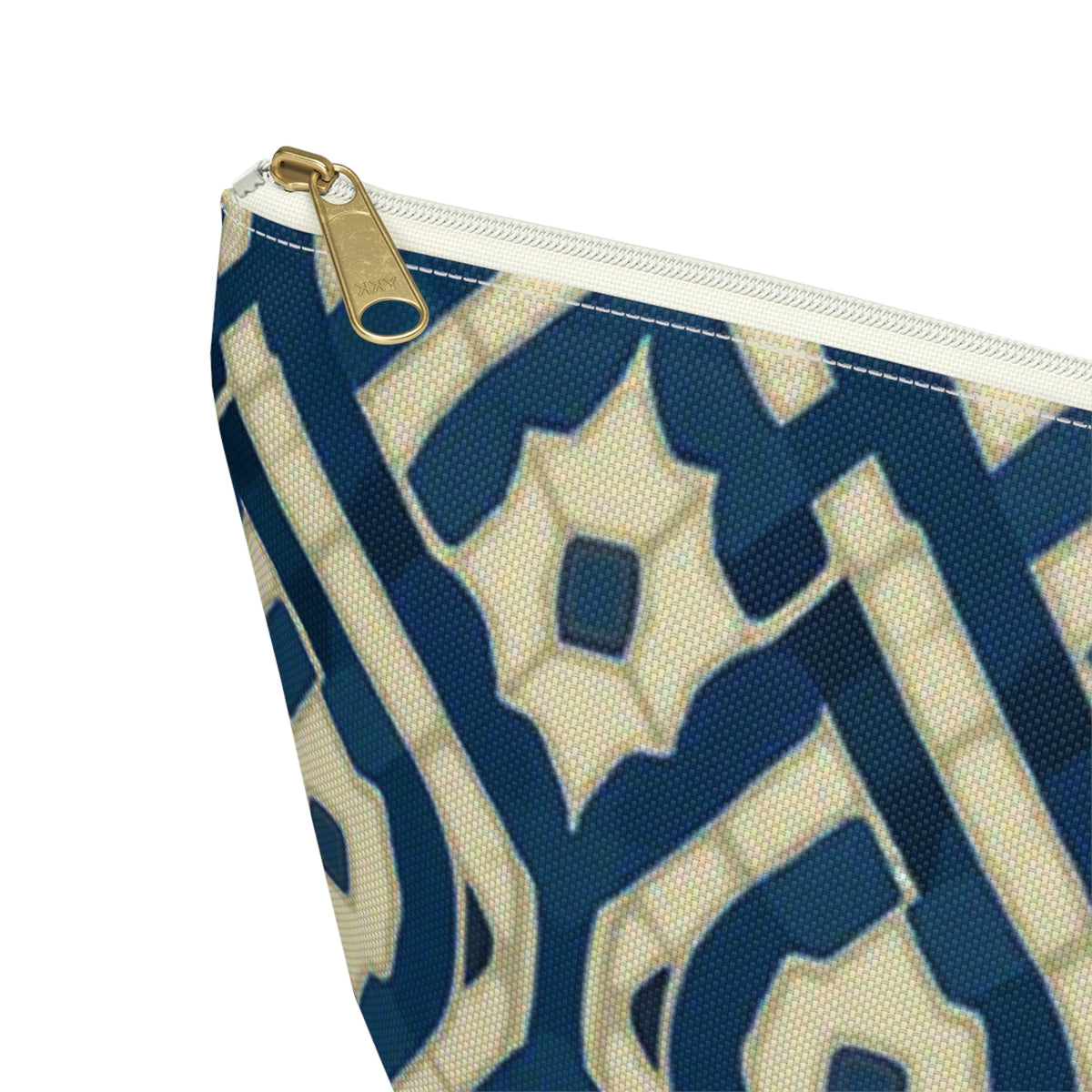 Patina Blue Geometric Accessory Pouch