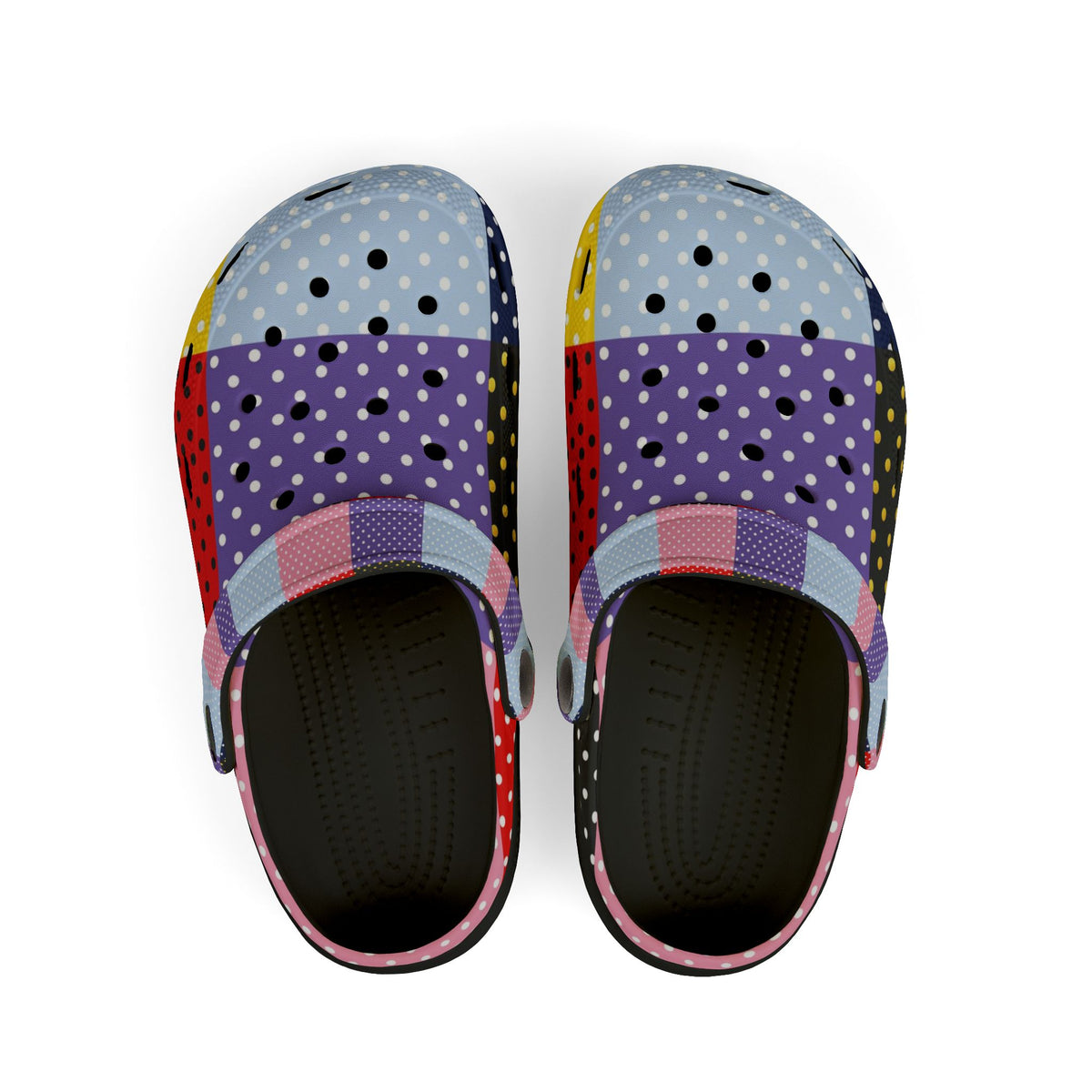 Kids Patchwork Polka Dot EVA Foam Clogs – Colorful Slip-On Sandals for Boys & Girls