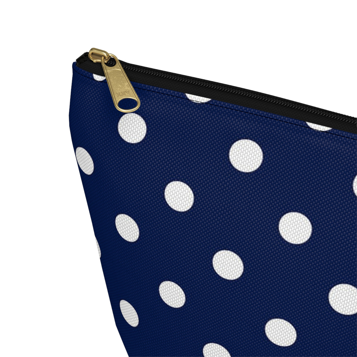 Navy White Polka Dot Accessory Pouch | Makeup Bag