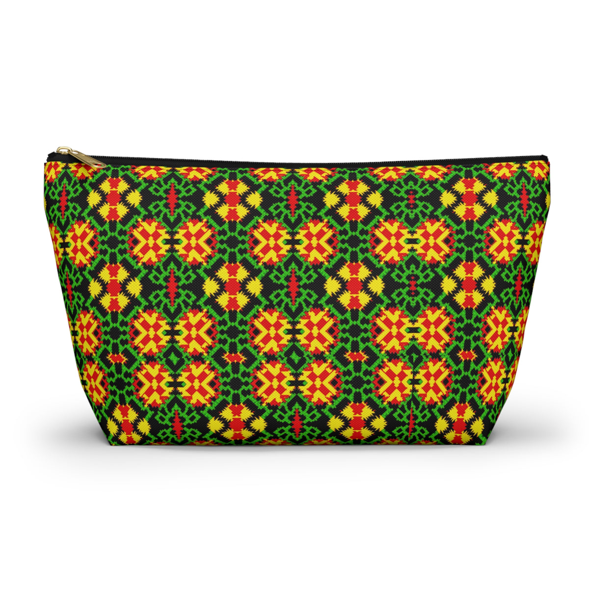 Geometric Kaleidoscope Accessory Pouch | T-Bottom Zipper Pouch