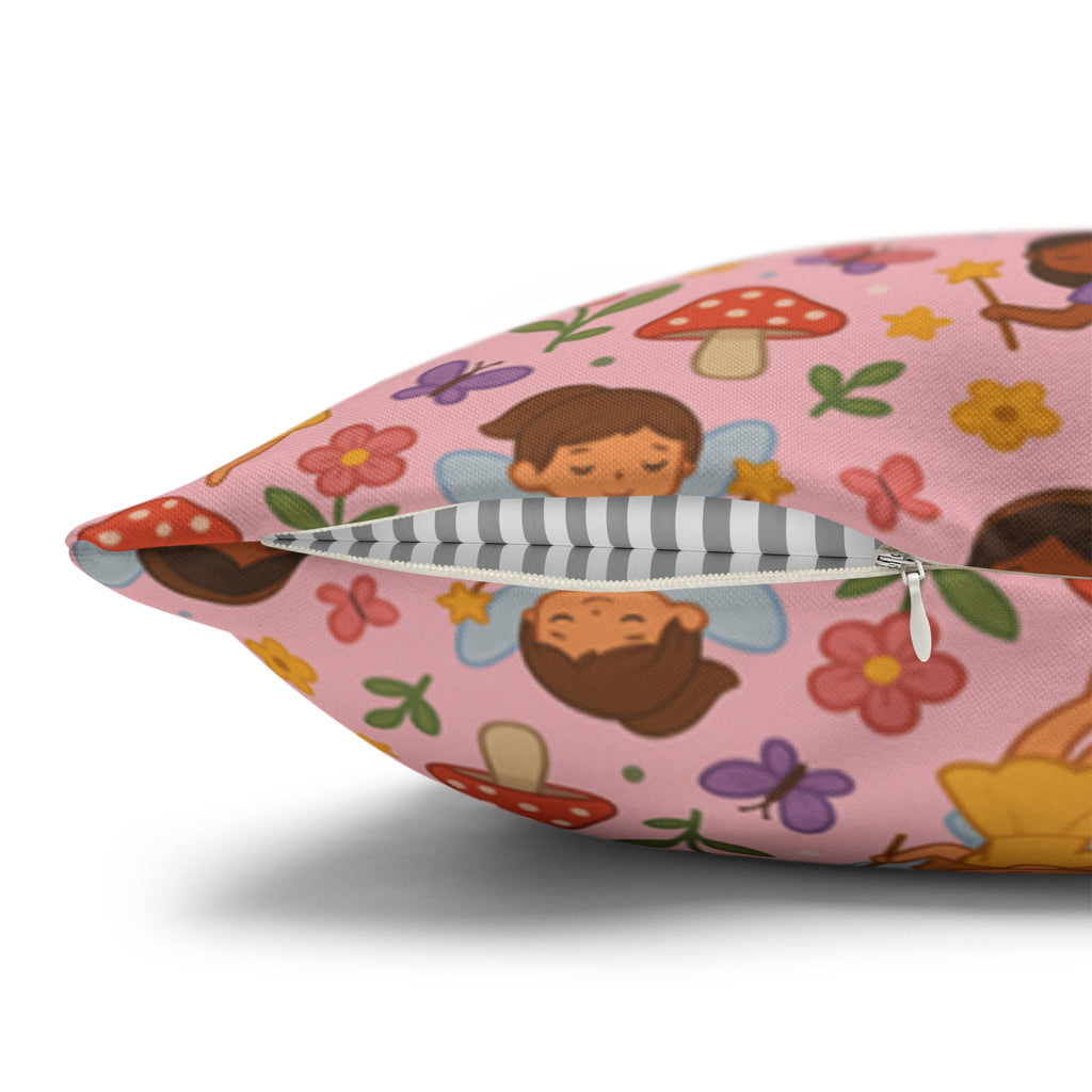 Flower Girls Square Pillowcase, Floral Pillow Cover, Bedroom Decor, Home Accent, Flower Pattern Bedding
