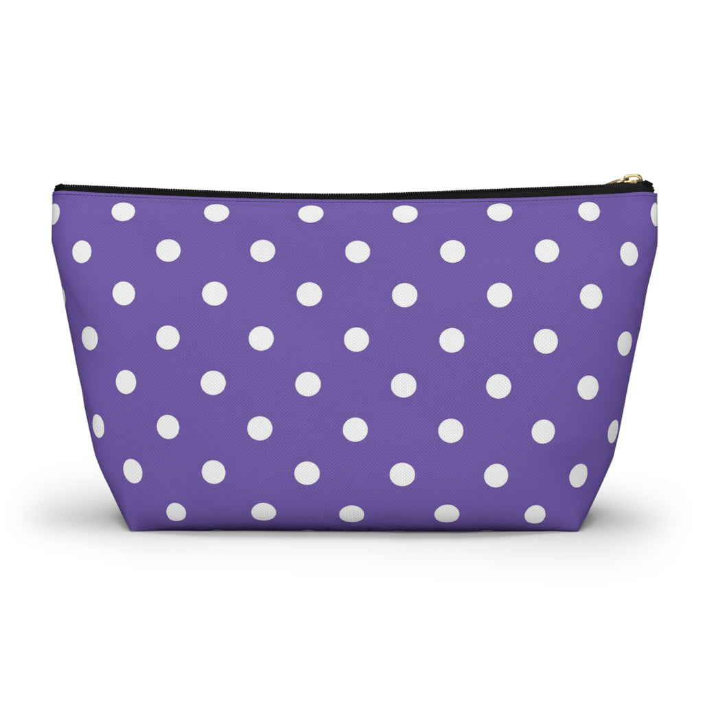Purple with White Polka Dot Pattern Accessory Pouch