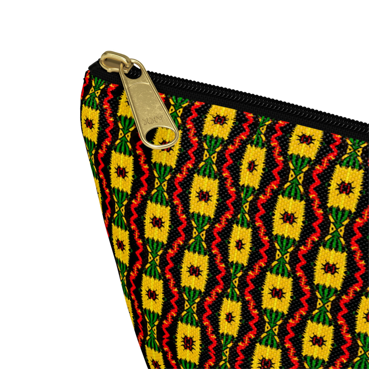 Geometric Aztec Pattern Accessory Pouch | T-Bottom Zip Cosmetic Bag