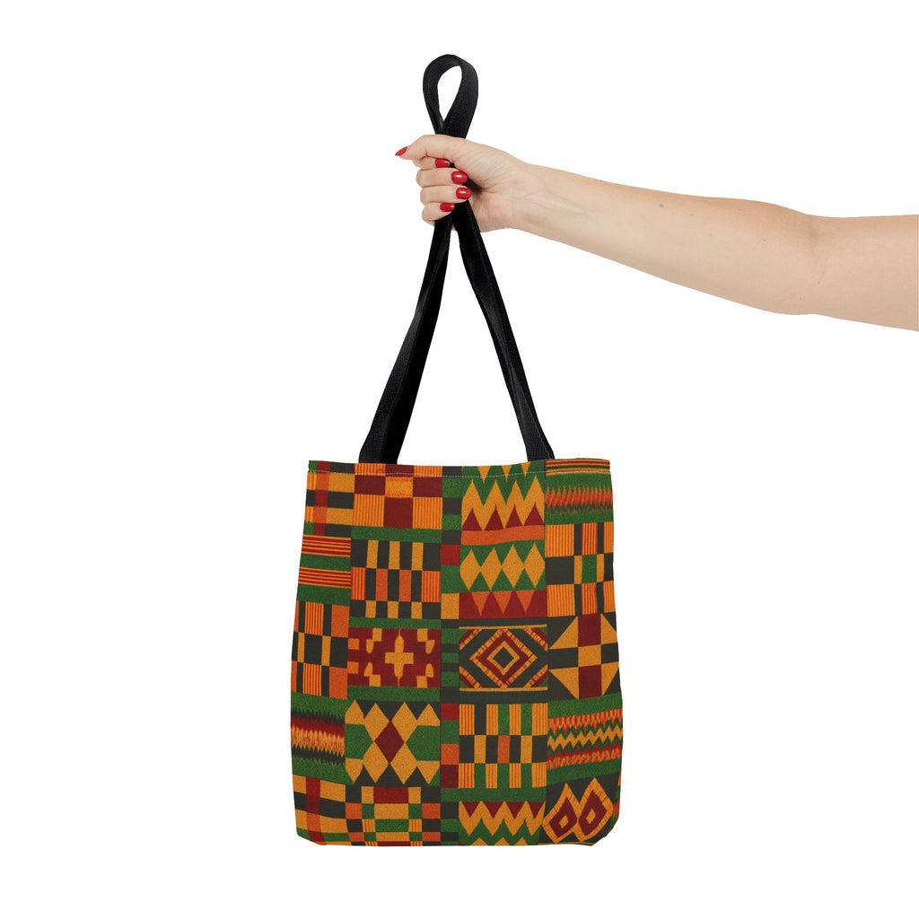 Kente Pattern Tote Bag | African Print Geometric Patchwork