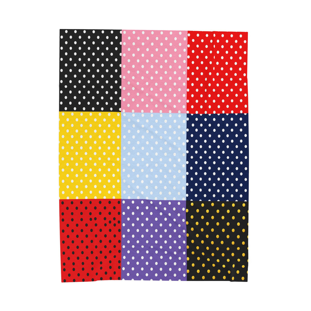 Polka Dot Patchwork Velveteen Plush Blanket | Colorful Dots Throw