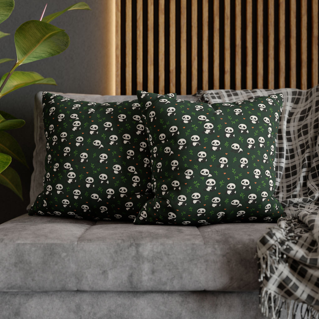 Panda Pattern Pillowcase, Decorative Pillow Cover, Animal Print Cushion Case, Cute Home Decor Accent, Gift for Panda Lovers