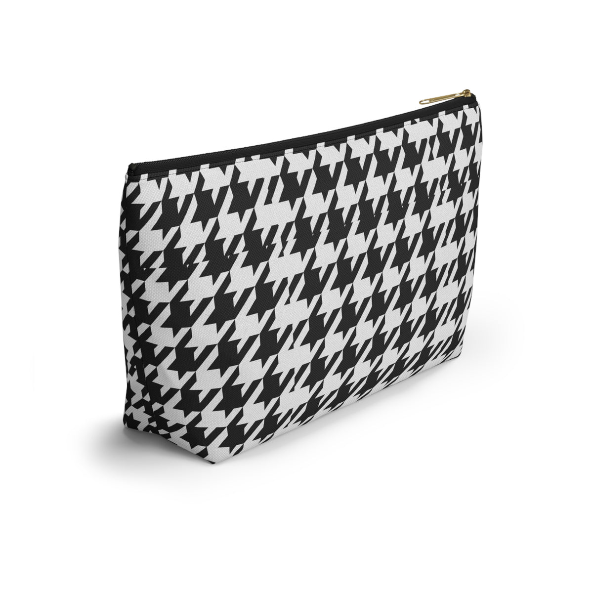 Black and White Houndstooth Accessory Pouch