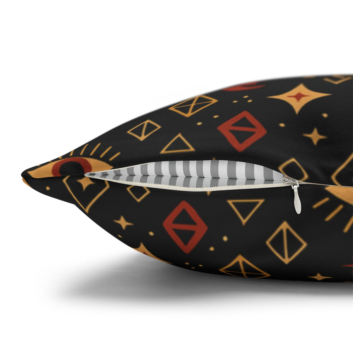 Mystic Eye Pattern Pillowcase | Boho Celestial Motif, Dark Autumn Colors