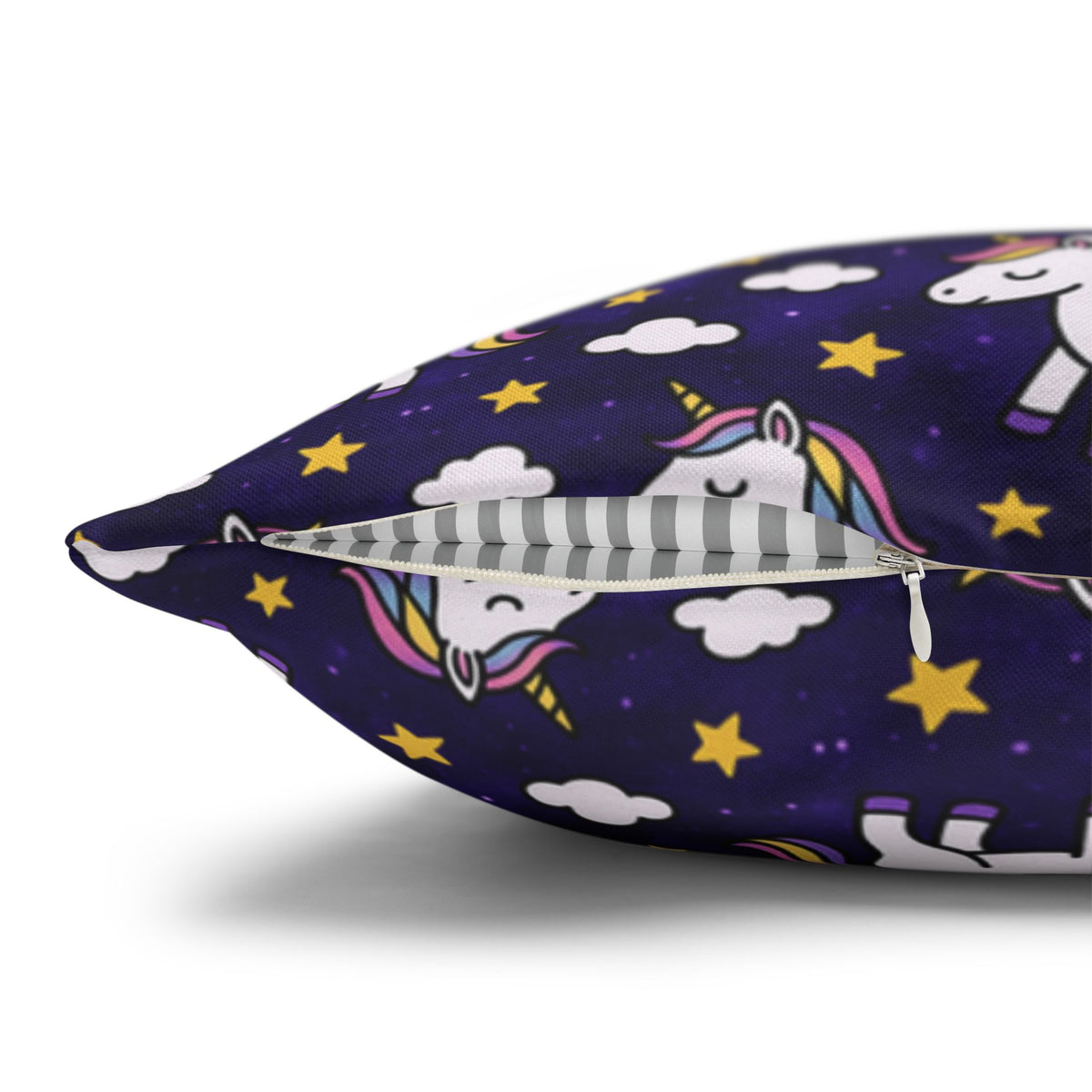 Unicorn Pattern Pillowcase | Square Polyester Throw Pillow Cover