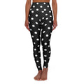 Black White Polka Dot Leggings High Waisted Yoga Leggings | Dotted Pattern