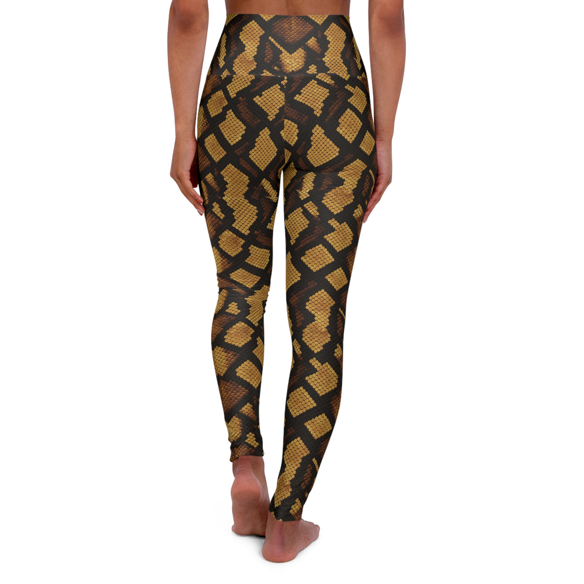 Brown Snake Skin Pattern Leggings | High Waisted Yoga Leggings