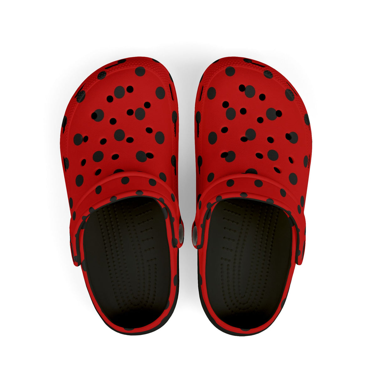 Kids Red & Black Polka Dot EVA Foam Clogs