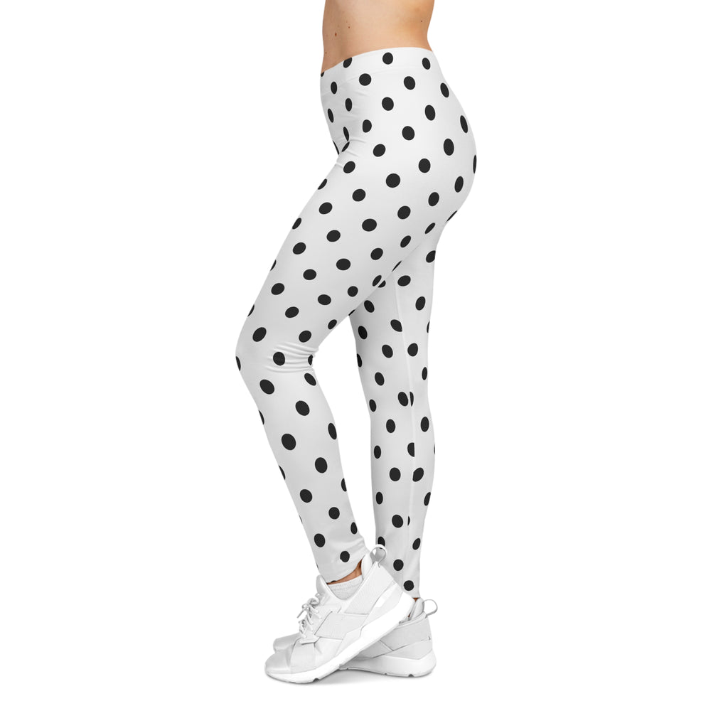Black Polka Dot Leggings | All-Over Print