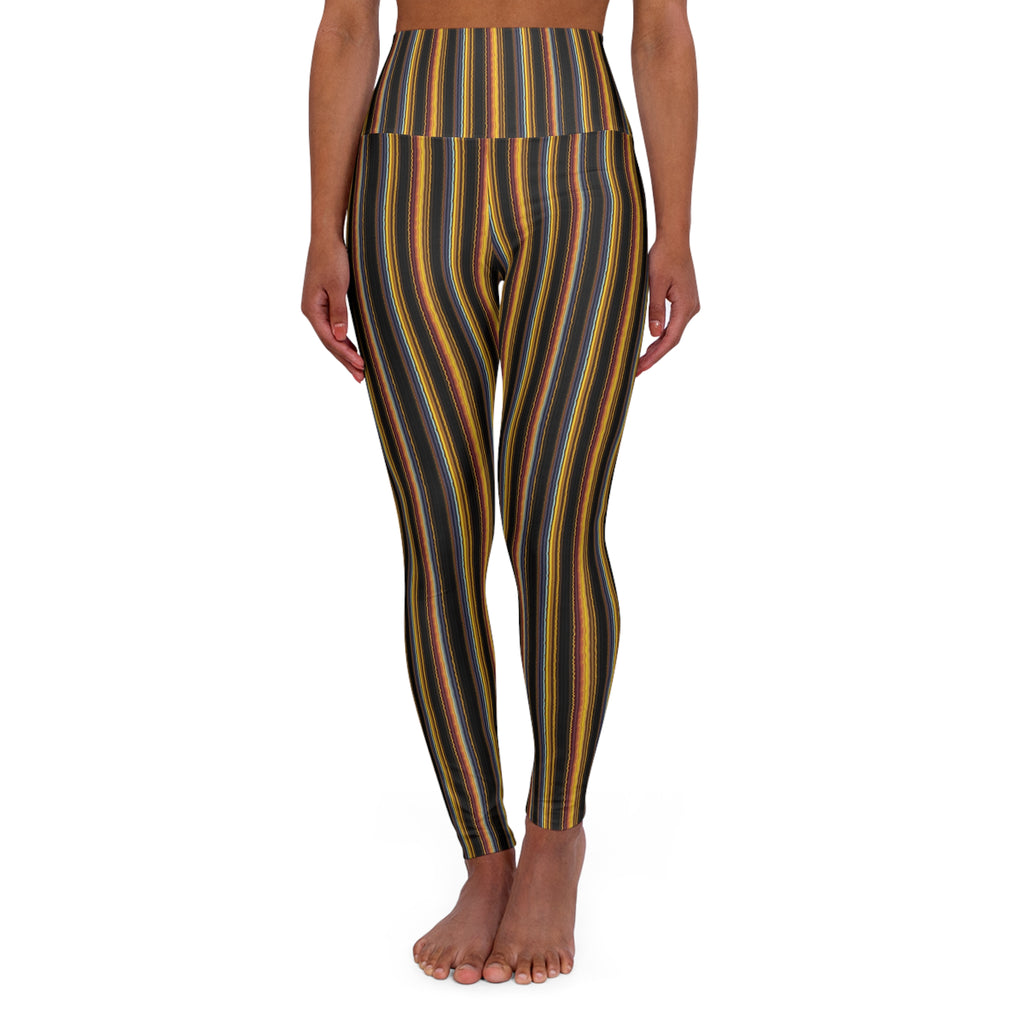 Striped Retro Colorblock Leggings, Yoga Pants for Women, Workout Leggings, Running Tights, Active Wear Bottoms