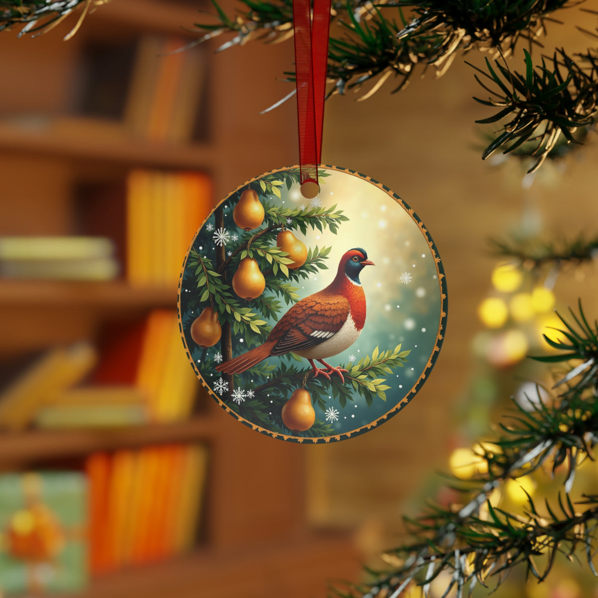 Metal Ornaments - Day 1 Partridge in a Pear Tree Ornament, Christmas Tree Decor, Holiday Ornament, Festive Decor, Gift for Christmas