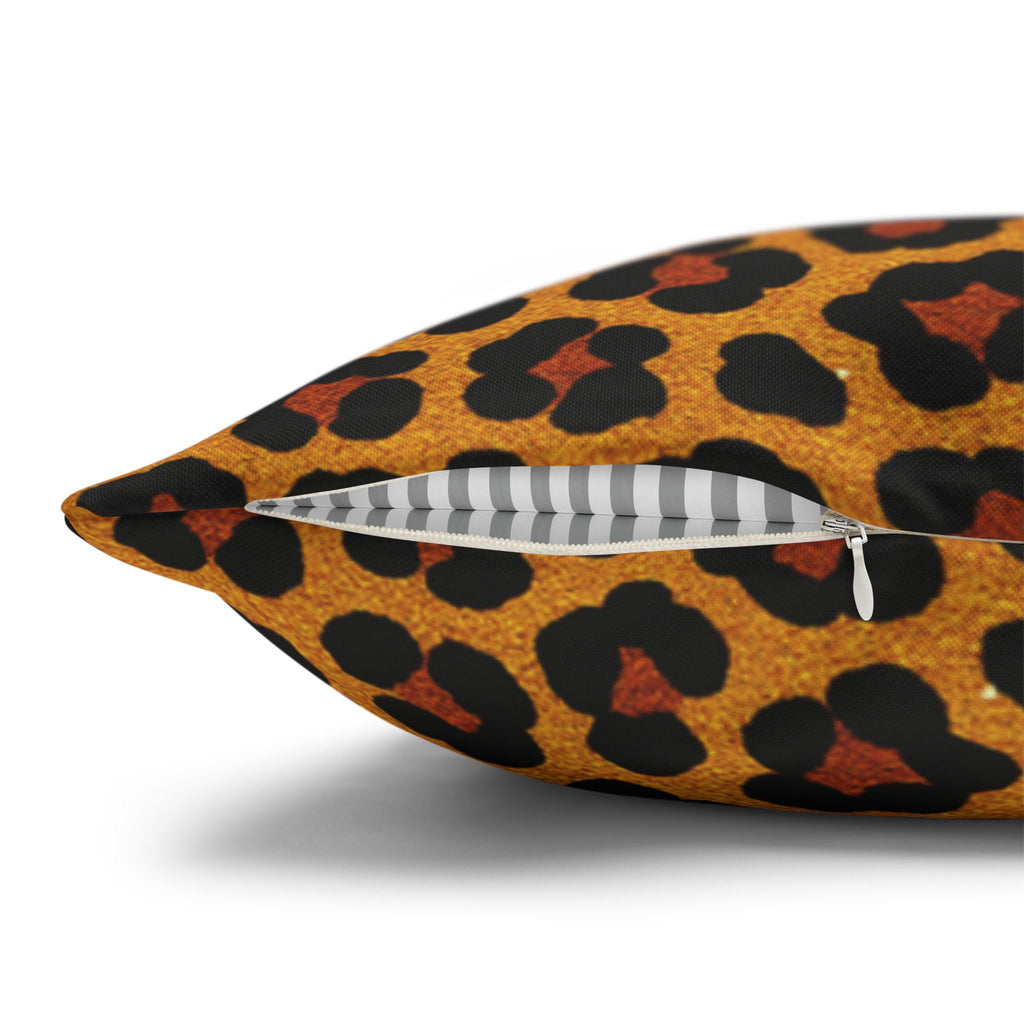 Leopard Print Pillowcase | Square Polyester Throw Pillowcase