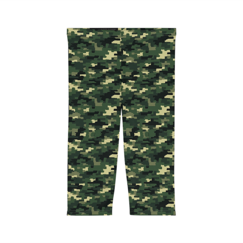Green Camo Capri Leggings | Camo Print Leggings