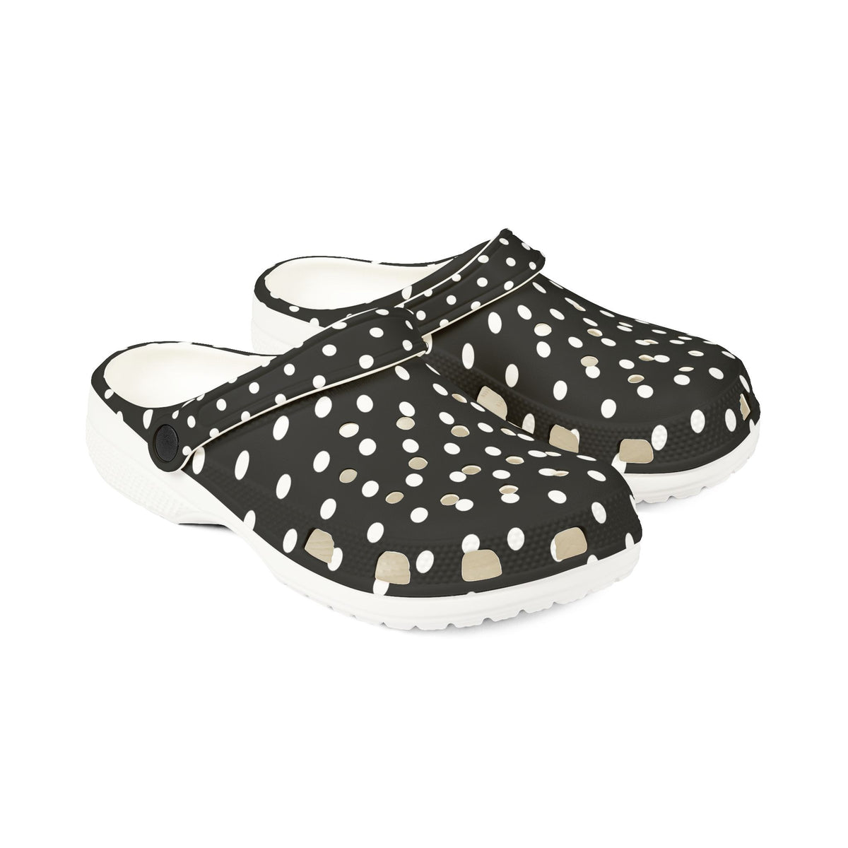 Black & White Polka Dot EVA Foam Clogs